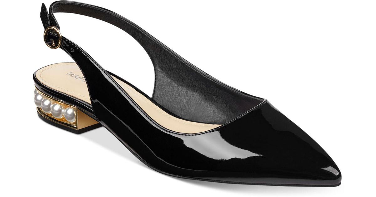 Marc Fisher Rise Slingback Pearl Flats in Black | Lyst