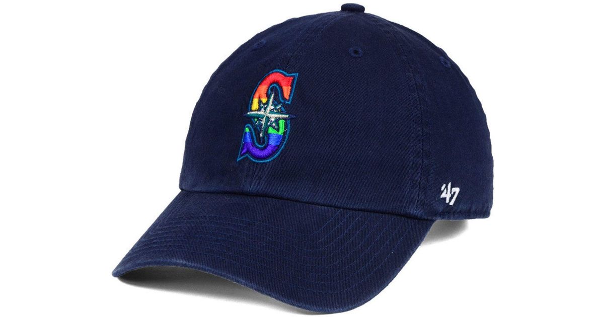 47 Brand Seattle Mariners Pride Clean Up Strapback Cap in Blue for Men Lyst