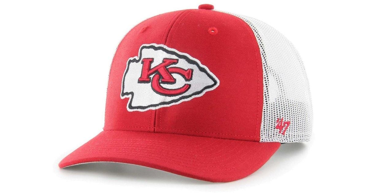 47 Brand Red Kansas City Chiefs Adjustable Trucker Hat For Men Lyst