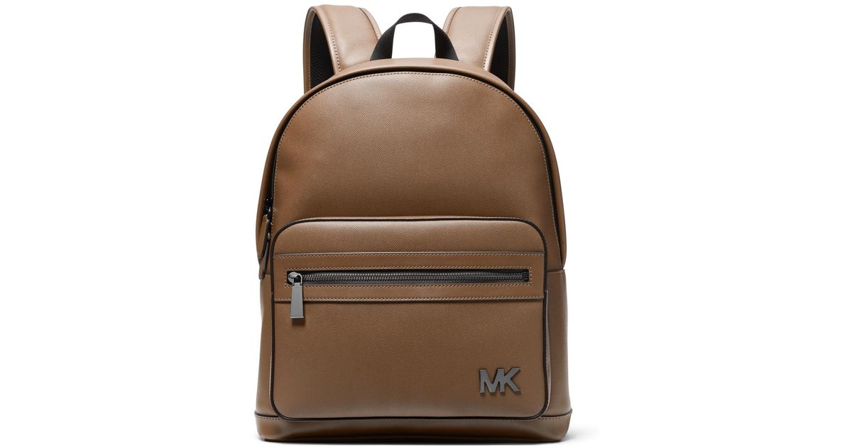 Michael Kors Logo Printed Front Zip Backpack in Brown for Men | Lyst