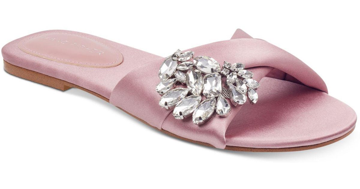 blush pink flat sandals