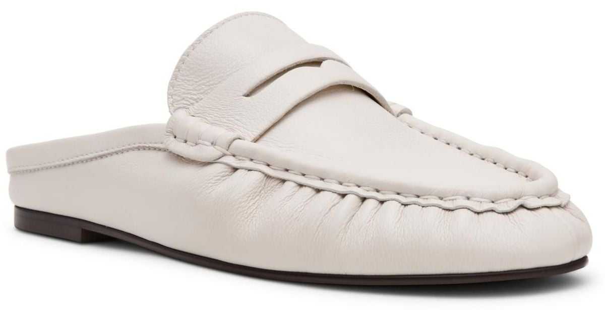 3019 Rafe Steve Madden Rafe Tailored Slip-on Loafer Mules in White | Lyst