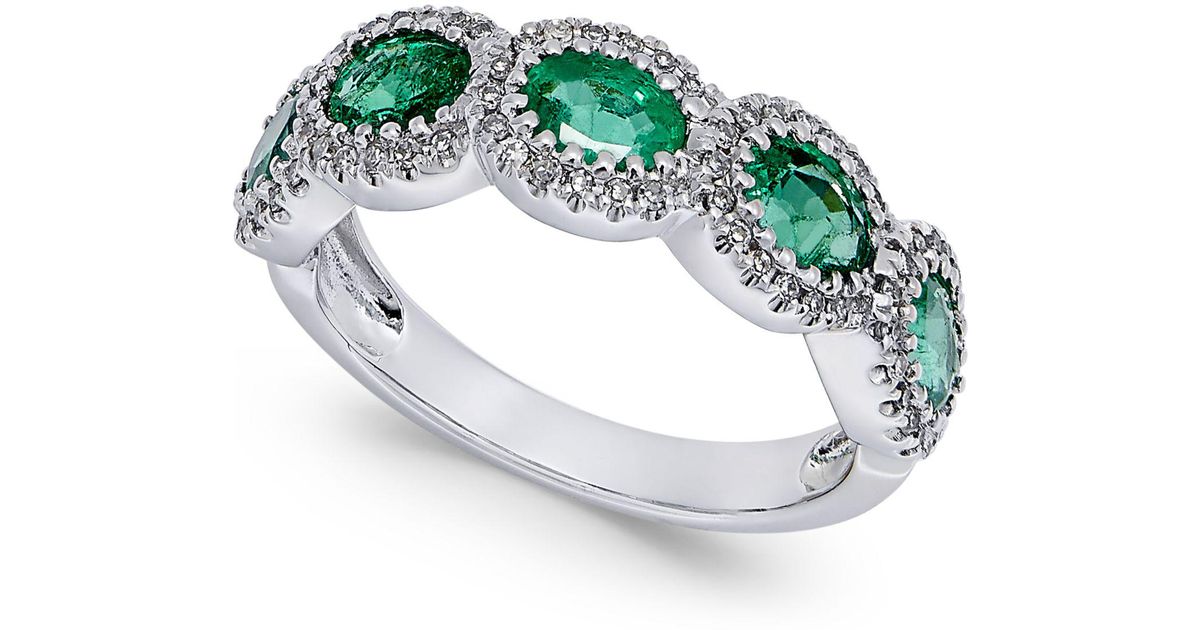 Macy's Emerald (11/10 Ct. T.w.) And Diamond (1/5 Ct. T.w.) Ring In 14k