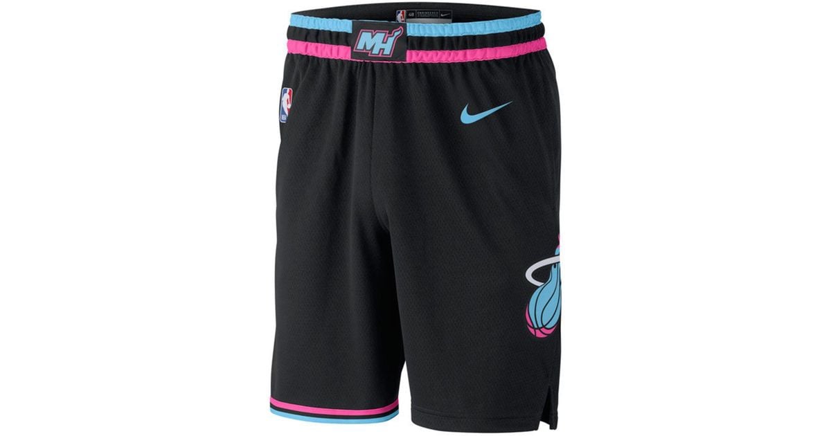 Nike Miami Heat City Swingman Shorts in Black for Men - Lyst