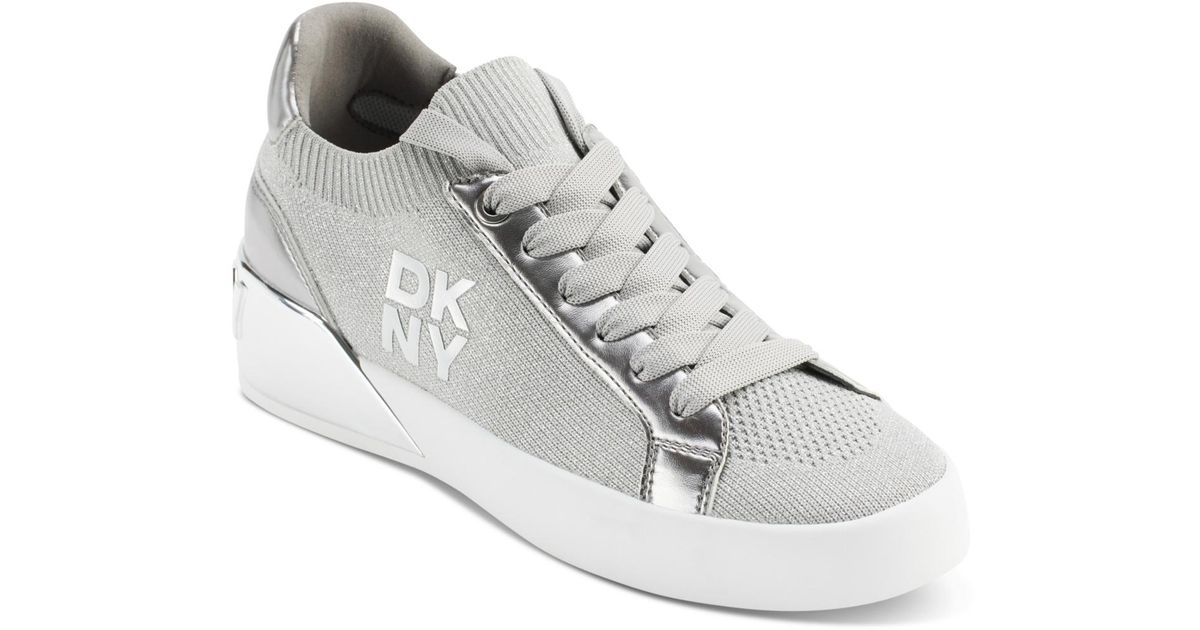 Scarpe Da Ginnastica DKNY Lacombe-Lace Up Donna - Tomaia In Pelle, Piattaforma, Suola In Gomma