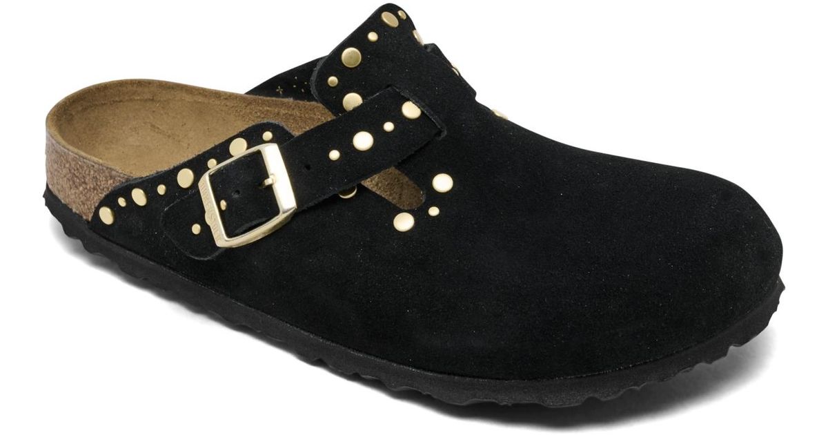 Birkenstock Boston Rivets Suede Leather Clogs From Finish Line in Black ...