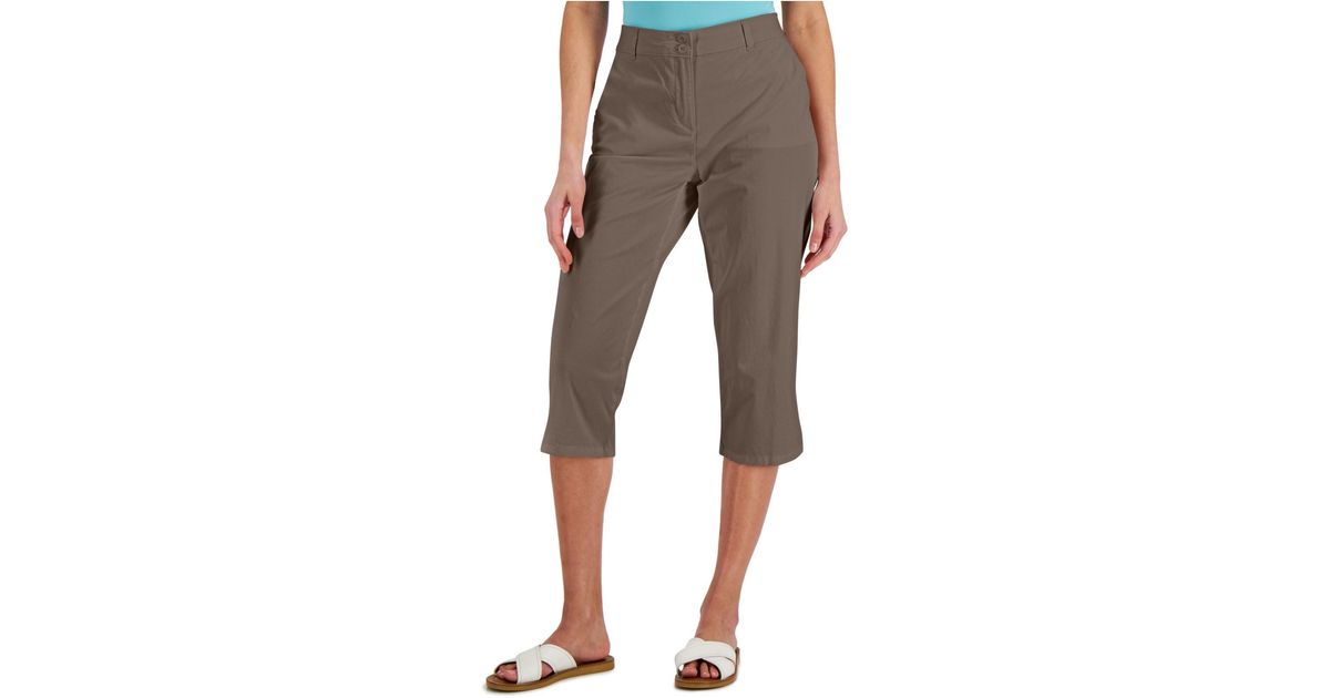 karen scott cotton capri pants