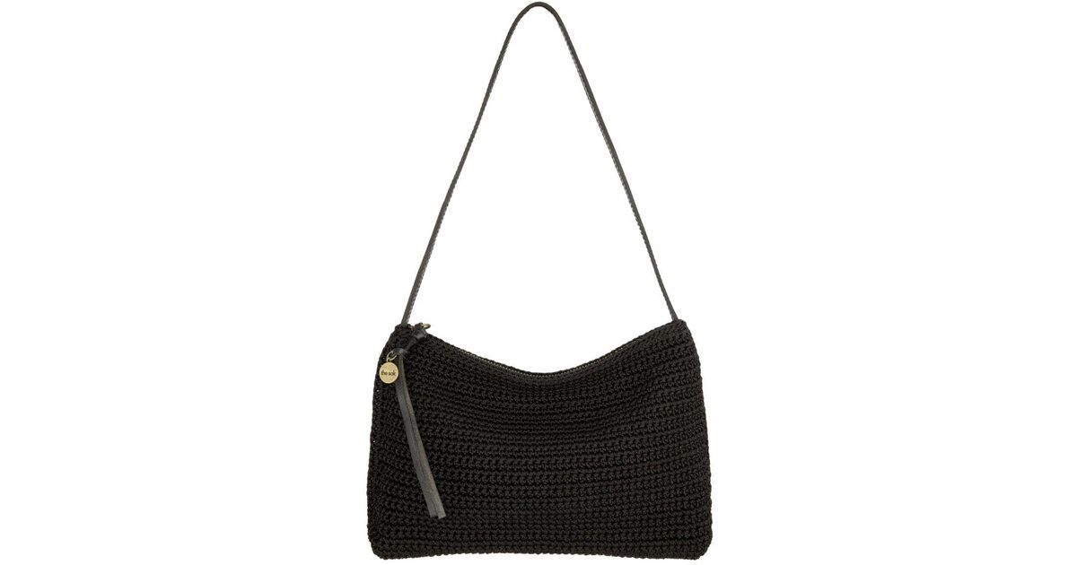 The Sak Leather Mariposa Crochet Mini Shoulder Bag in Black | Lyst