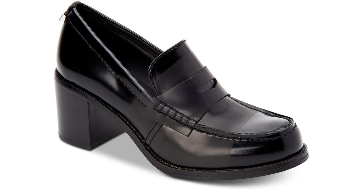 calvin klein pamelyn leather penny loafers