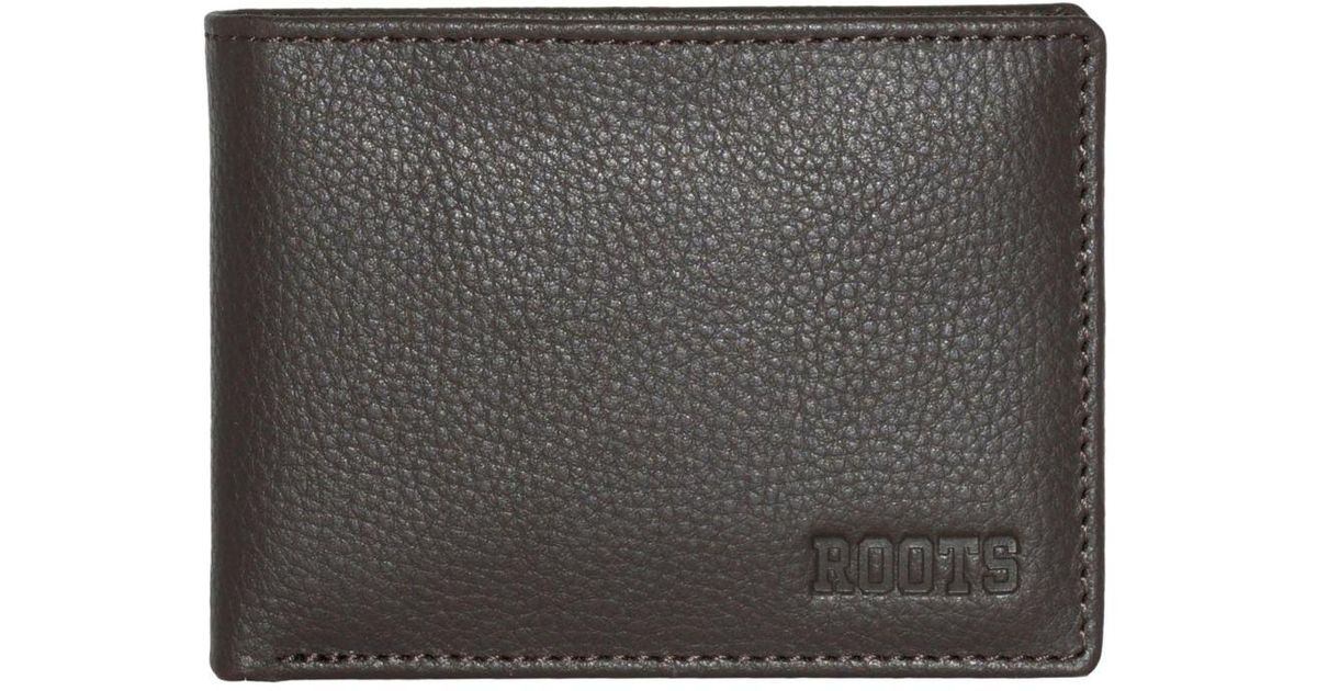 ROOTS Slim Fold Wallet With Removable Id in Gray for Men Lyst