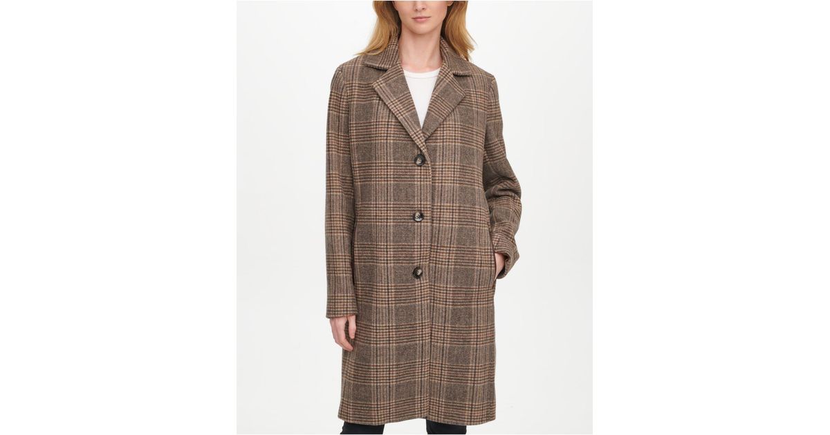 dkny plaid coat