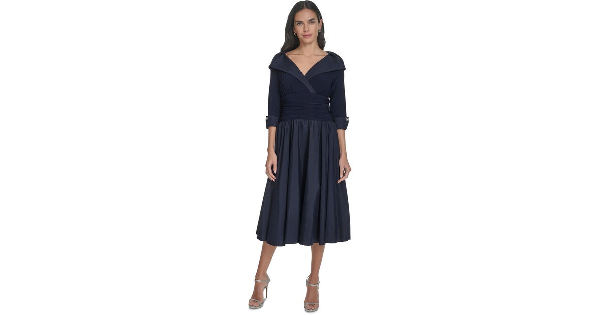 slim fit dress slacks 8-Bit A-Frames Fit & Flare Midi Dress in Bright Day – Blue Platypus Clothing main image 0