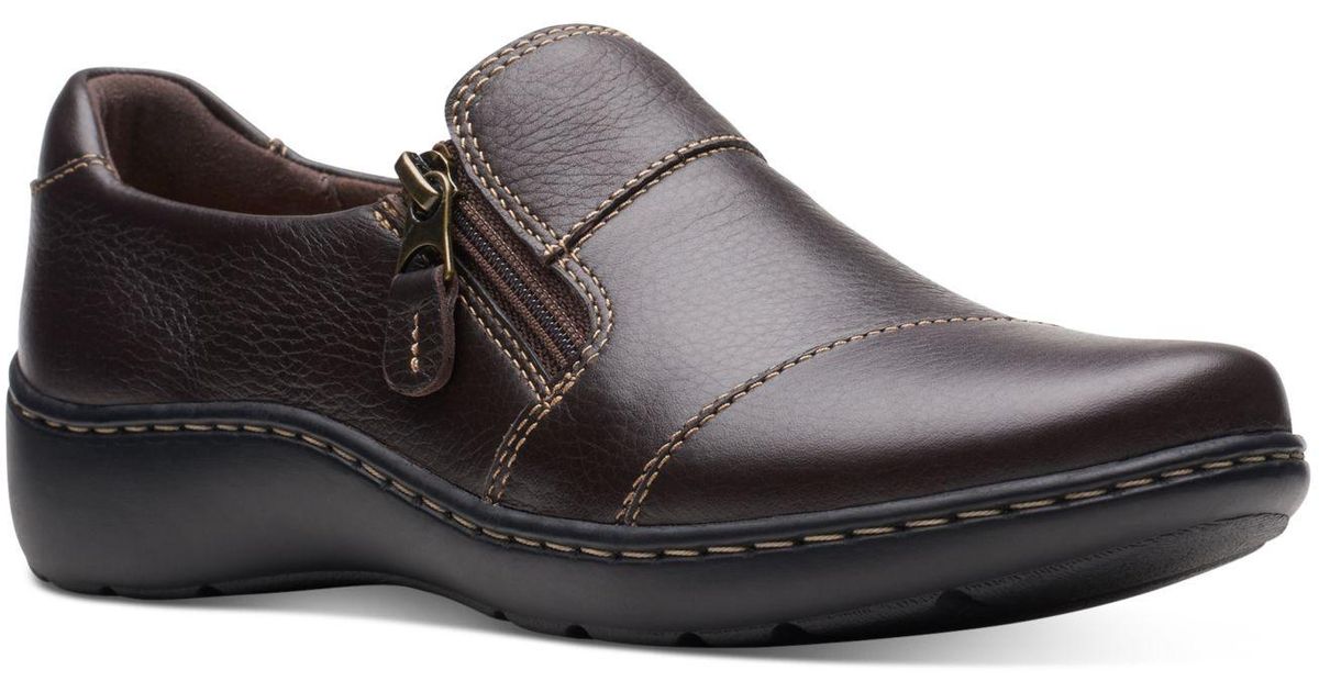 Clarks Cora Harbor Zip Flats in Brown Lyst