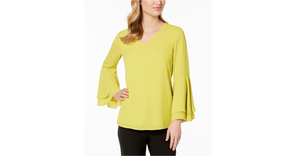 macy's yellow blouses