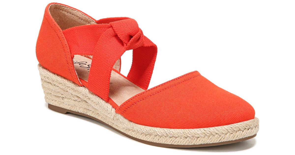 LifeStride Kascade Wedge Espadrilles in Red Lyst