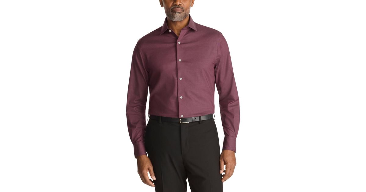 Tommy Hilfiger Dress Shirt Regular Fit Essentials in Red for Men | Lyst