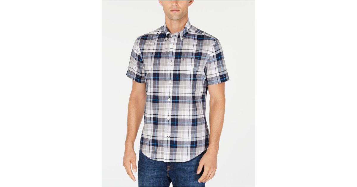 tommy hilfiger men's plaid shirt