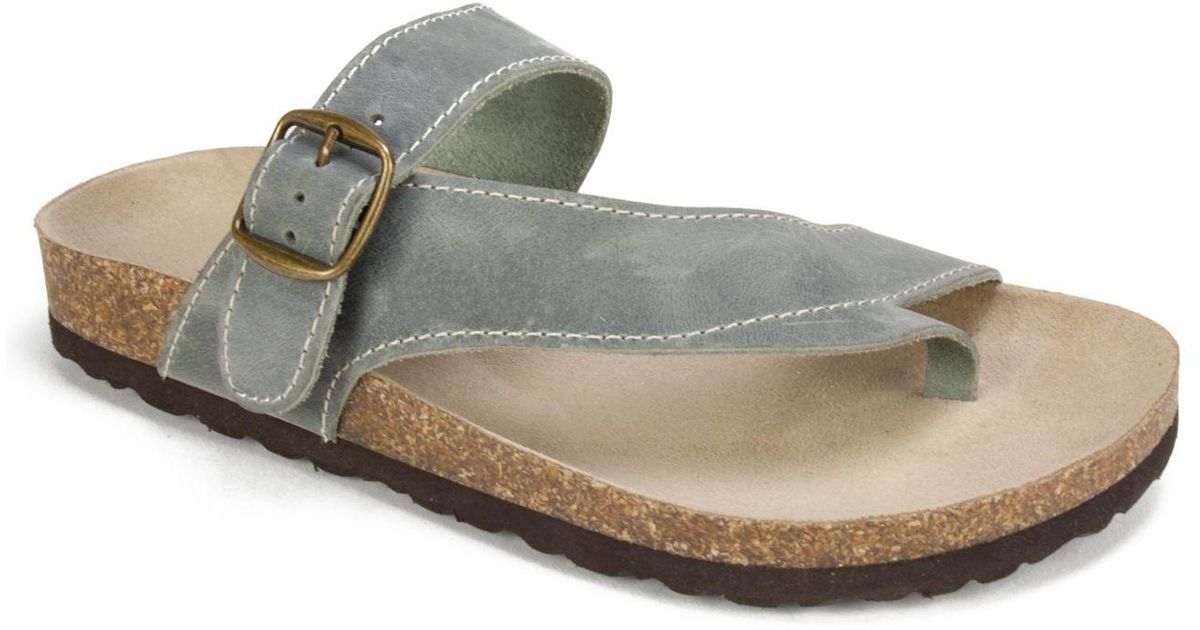 White Mountain Leather Footbed Sandals - Lyst