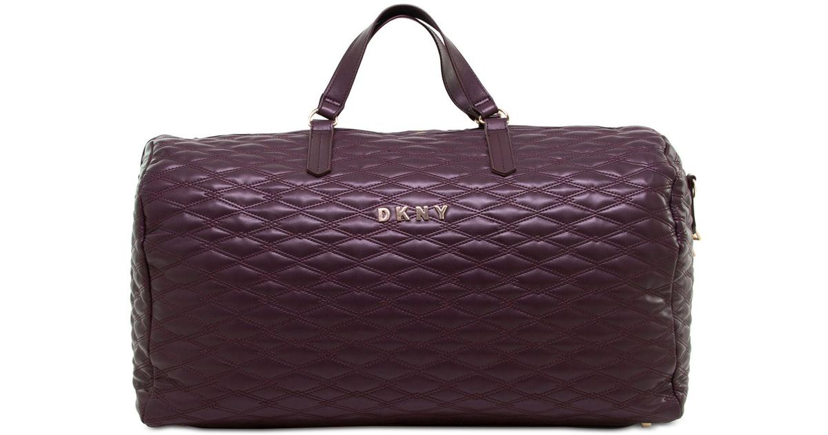 DKNY Allure Quilted Barrel Duffle Large in Purple for Men Lyst