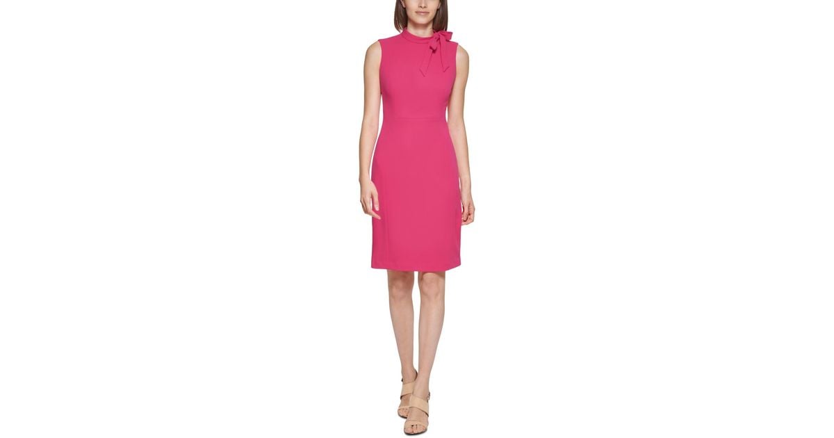 Calvin klein pink sleeveless dress hotsell