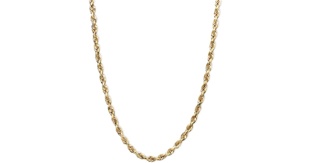 Macy's 14k Gold Necklace, 20" Rope Chain (13/4mm) in Metallic Lyst