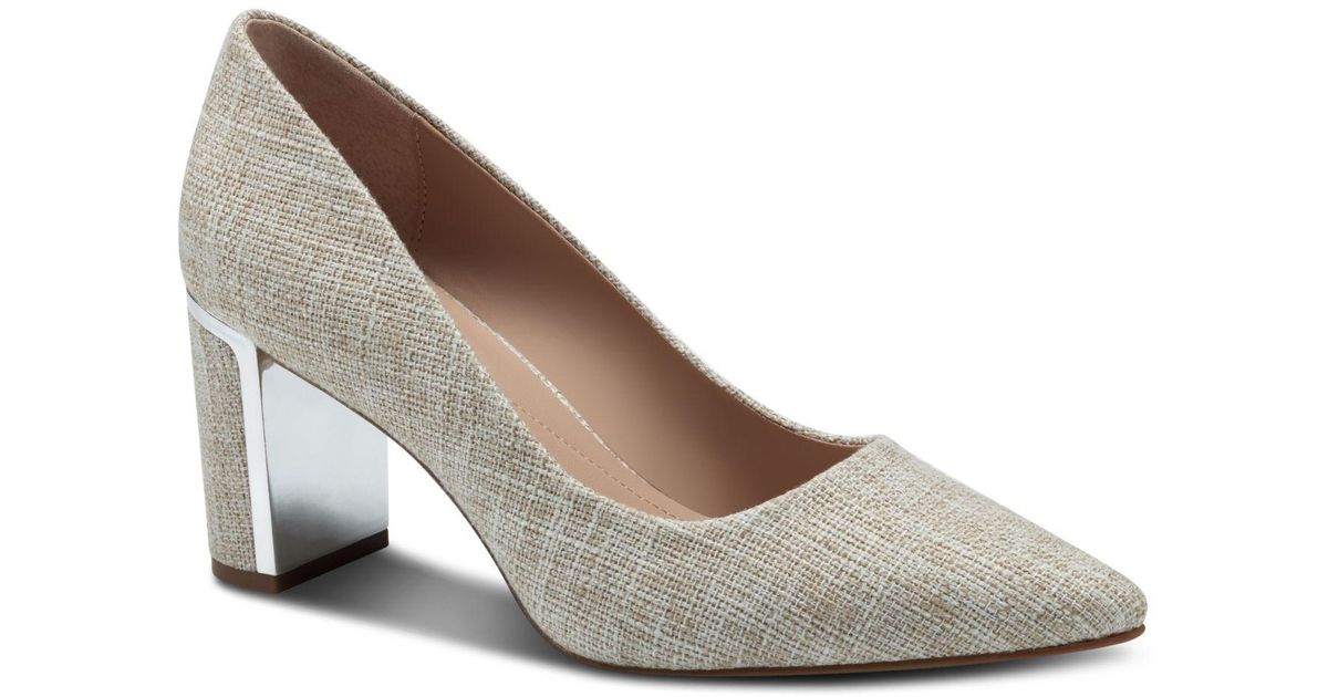 Alfani Cotton Step N' Flex Jensonn Blockheel Pumps, Created For Macy's