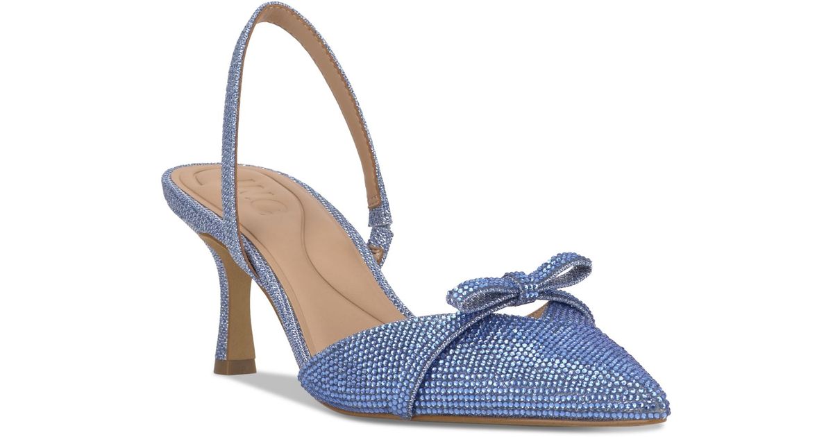 Slingback Macys Kitten Heel Shoes Lady Couture MACY Pewter Rhinestone  Trimmed Slingback With