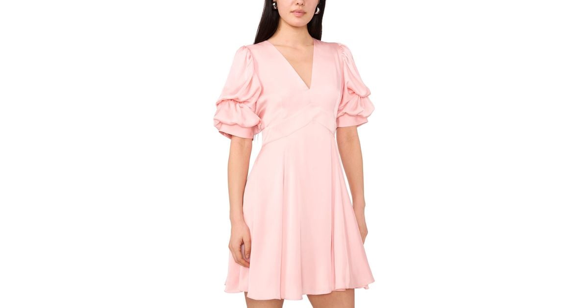 macys pink mini dress Miss Circle Women's Tae Pink Tweed Long Sleeve Drop Waist Mini Dress