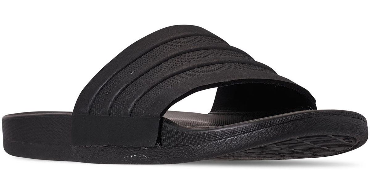 adidas Adilette Comfort Slide Sandals From Finish Line in Black for Men ...