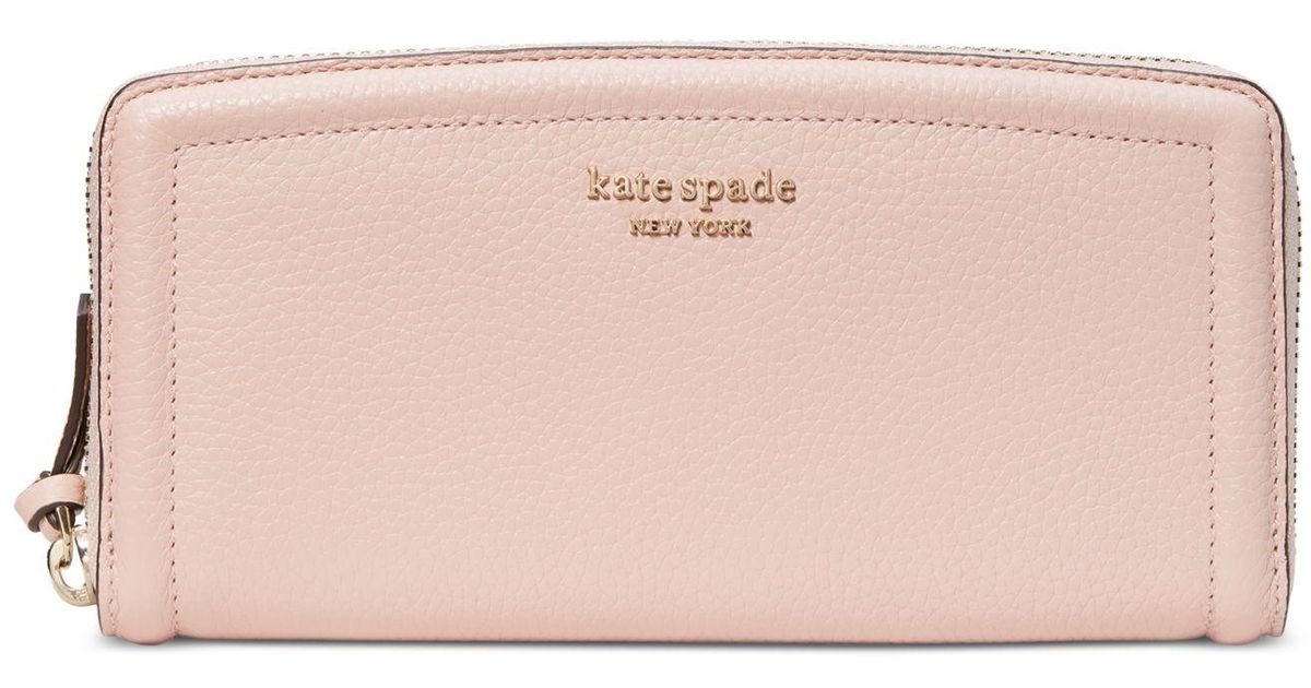 Kate Spade Knott Leather Slim Continental Wallet in Pink | Lyst