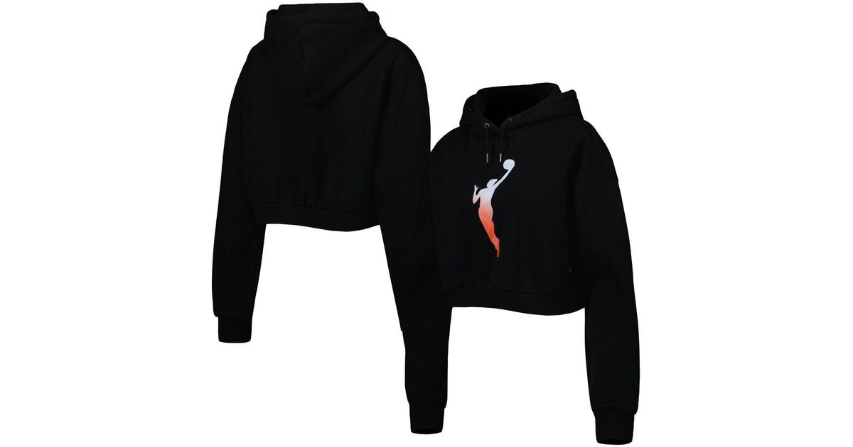 The Wild Collective Black Wnba Logowoman Cropped Pullover Hoodie Lyst