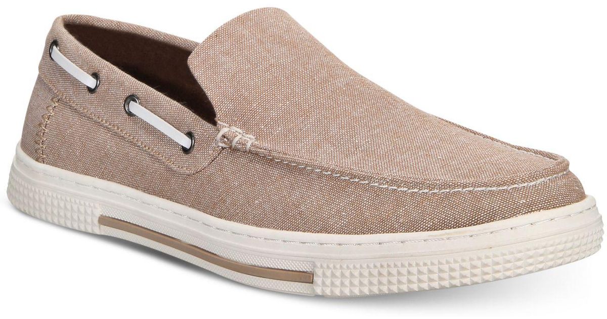 canvas slip on boat shoes