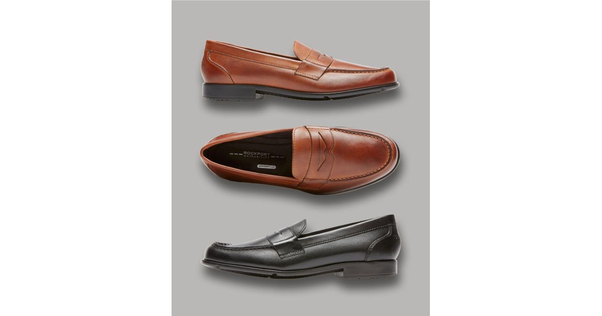 rockport leather penny loafer