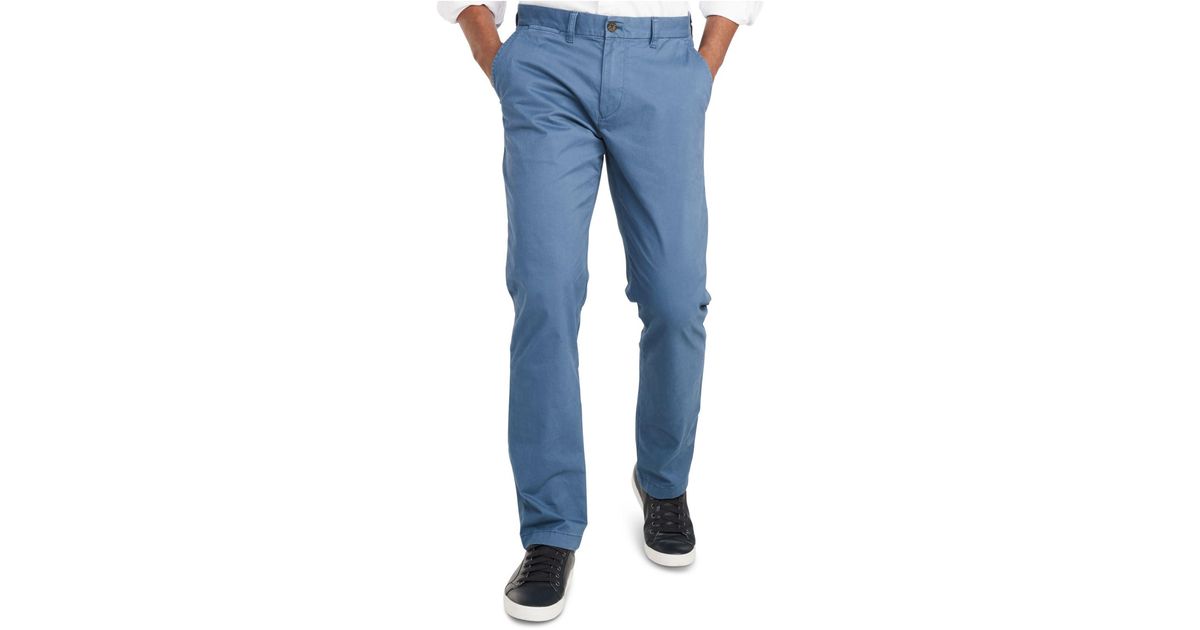 Tommy Hilfiger Cotton Th Flex Stretch Custom-fit Chino Pant, Created For  Macy's in Blue for Men - Lyst
