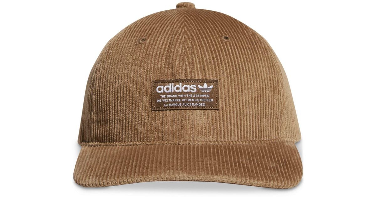 adidas Originals Corduroy Logo Hat in Brown for Men | Lyst