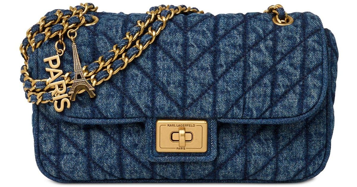 Karl Lagerfeld Denim Agyness Medium Shoulder Bag in Denim (Blue) Lyst