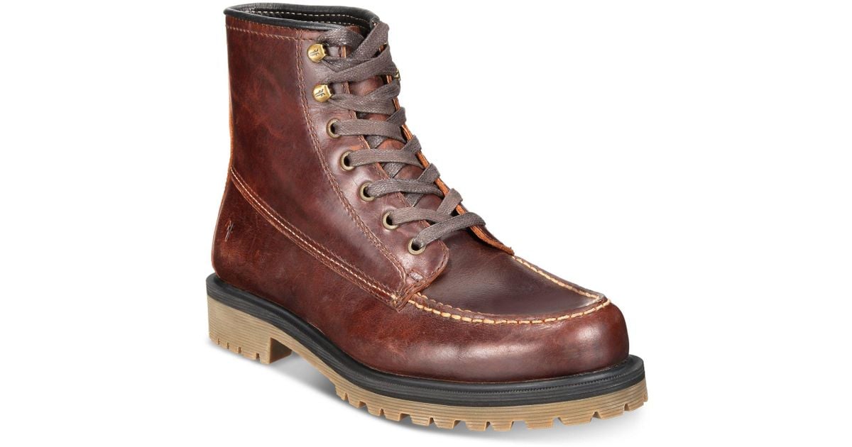 frye men's pine lug leather work boots