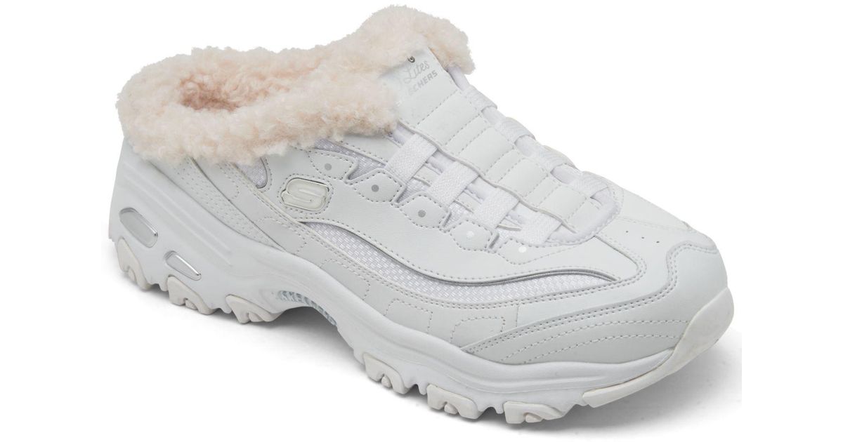 Skechers D'lites - Comfy Steps Backless Slip-on Walking Sneakers From Finish Line in White - Lyst