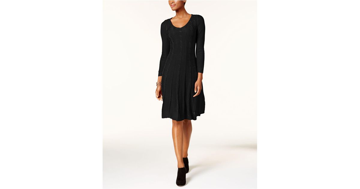 nine west cable knit sweater dress