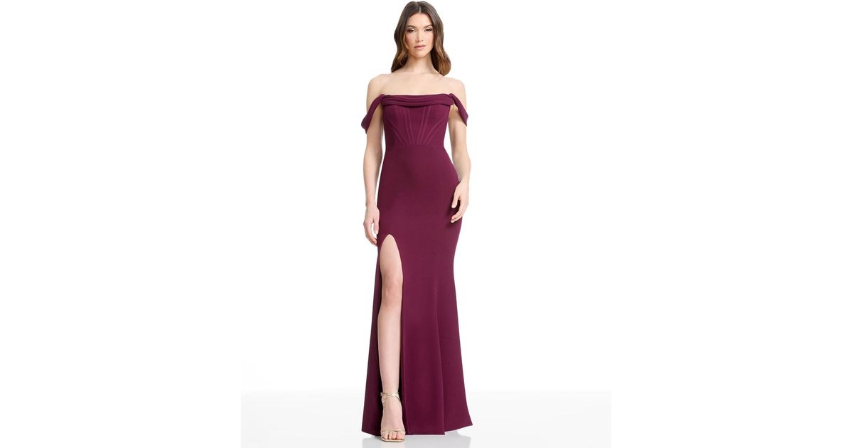 Dress the Population Melania Corset Gown in Purple | Lyst
