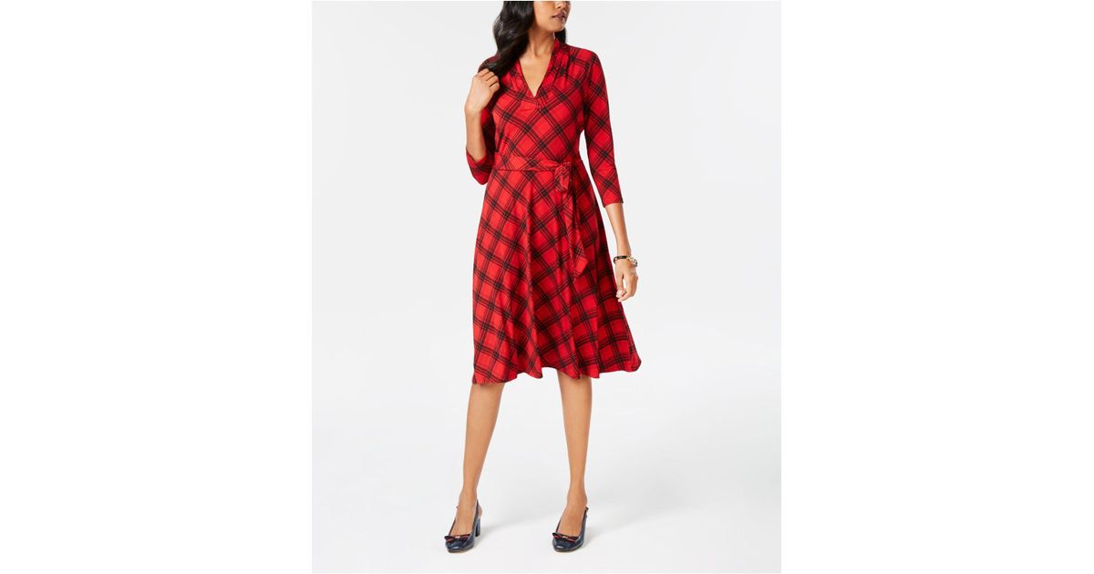 petite plaid dress