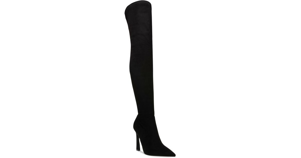 Steve Madden Laddy Pointed-toe Over-the-knee Dress Boots in Black | Lyst