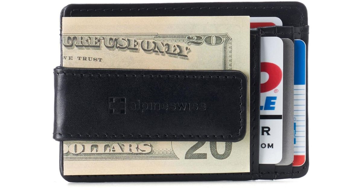 Alpine Swiss Rfid Safe Slim Magnetic Money Clip Leather Front Pocket ...