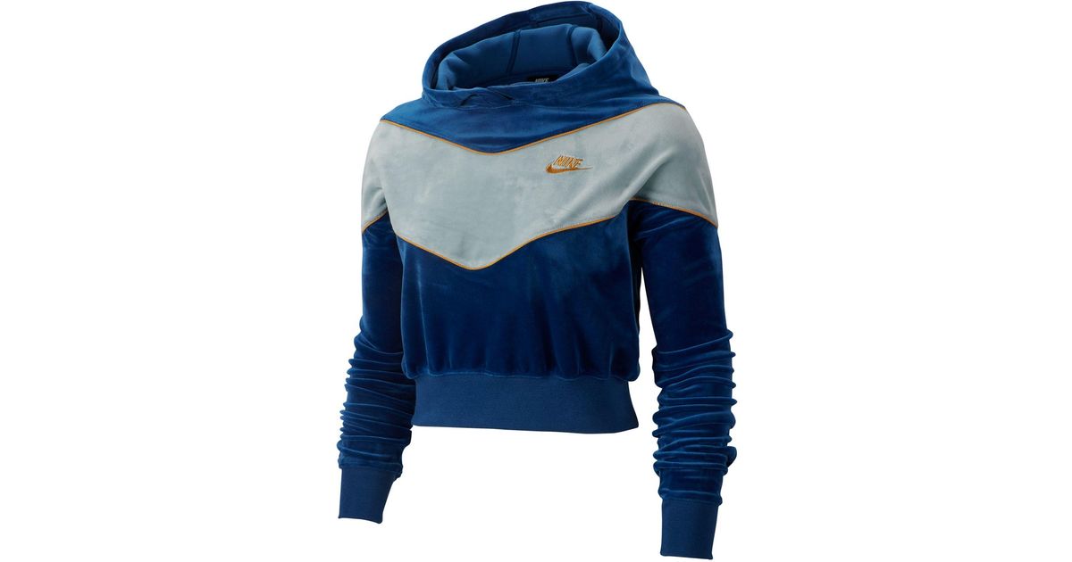 nike sportswear heritage crop hoodie
