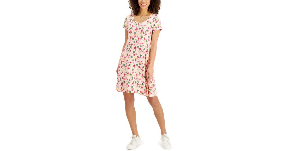 Style & Co. Synthetic Floral-print Flip-flop Dress, Created For Macy's | Lyst