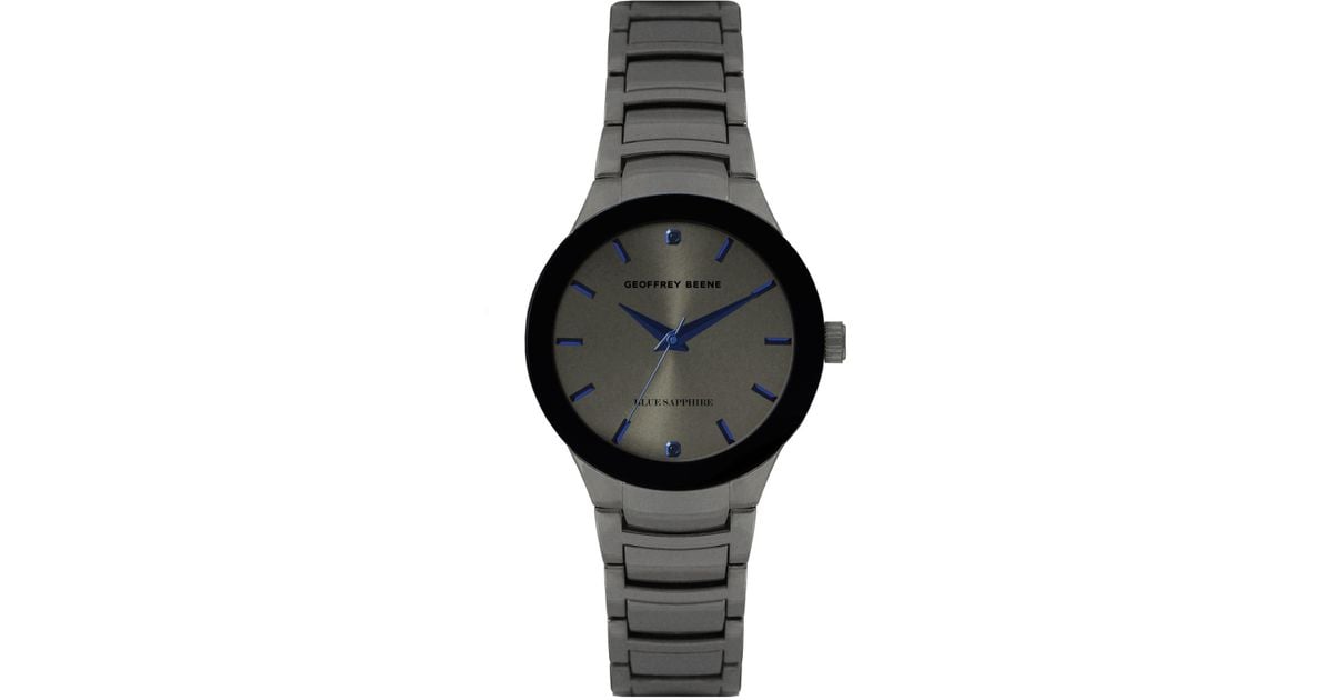 Geoffrey Beene Genuine Blue Sapphire Dial Bracelet Watch in Black for Men |  Lyst