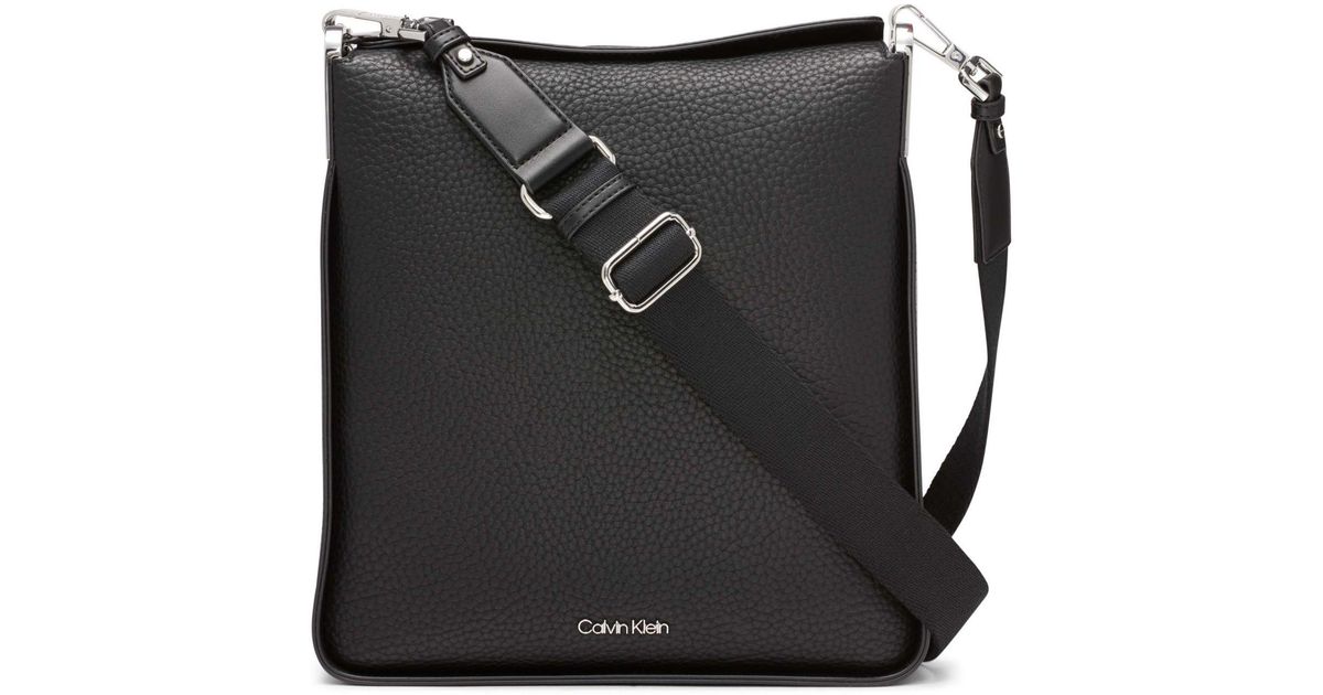 Calvin Klein Synthetic Fay Small Crossbody Bag in Black, Silver (Black ...