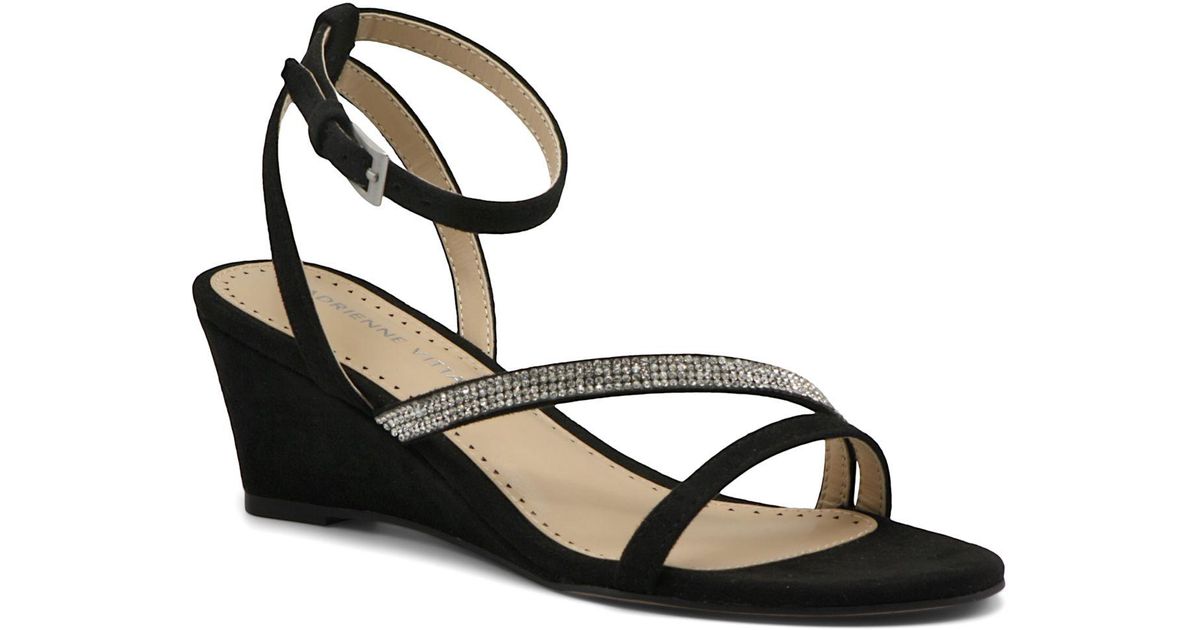 Adrienne Vittadini Carolee Strappy Wedge Dress Sandals in Metallic Lyst