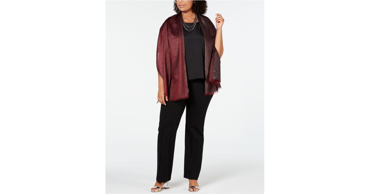 calvin klein lightweight metallic evening wrap