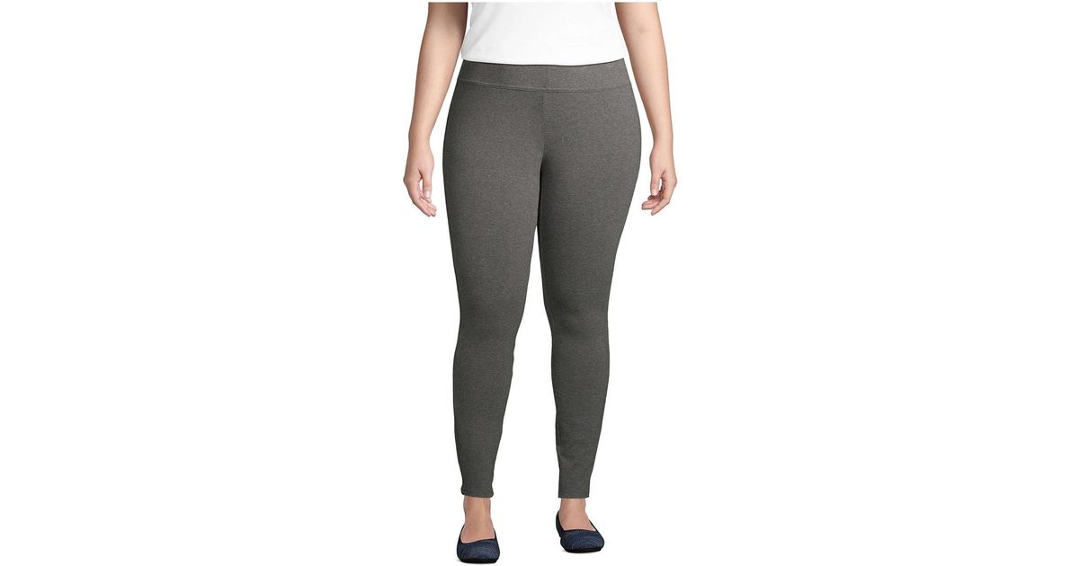 Lands' End Plus Size Starfish Mid Rise Knit Leggings in Gray Lyst